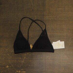 Becca Womens Standard Castaway Halter Bikini Top 893157 Black S